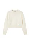 Loewe Wool Sweater With Contrasting Embroidered Logo On The Bottom In Neutral