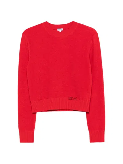 Loewe Logo Wool Sweater In Red