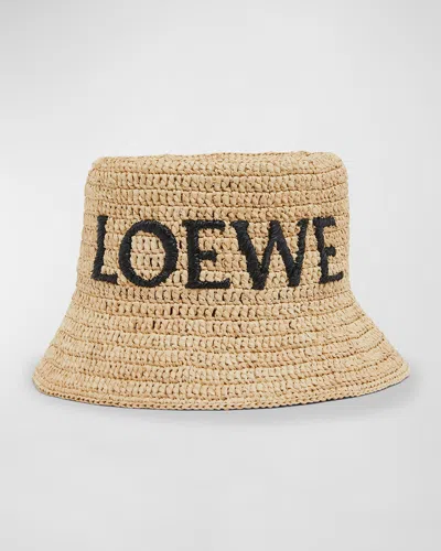 LOEWE LOGO WOVEN RAFFIA BUCKET HAT