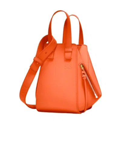 Loewe Logo Zipper Shoulder Bag In Orange