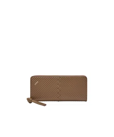 Loewe Logo Zipper Wallet In Brown