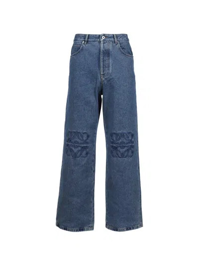 Loewe Logo-appliqué Jeans In Blue