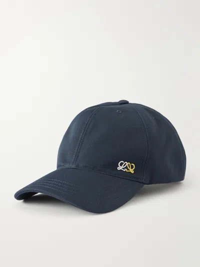 Loewe Logo-appliquéd Cotton Baseball Cap In Blue