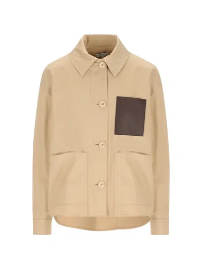 Loewe Logo-detail Pocket Jacket In Neutral