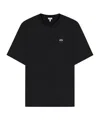 Loewe Mens Anagram-embroidered Cotton T-shirt Black In Black