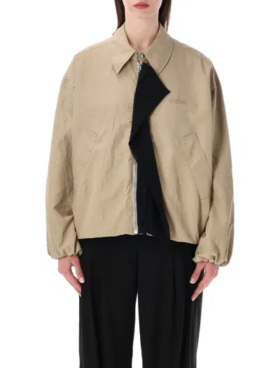 Loewe Logo-embroidered Jacket In Neutral