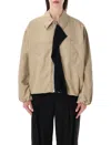Loewe Polyester Jacket Long Sleeves Collared Front Pockets In Brown