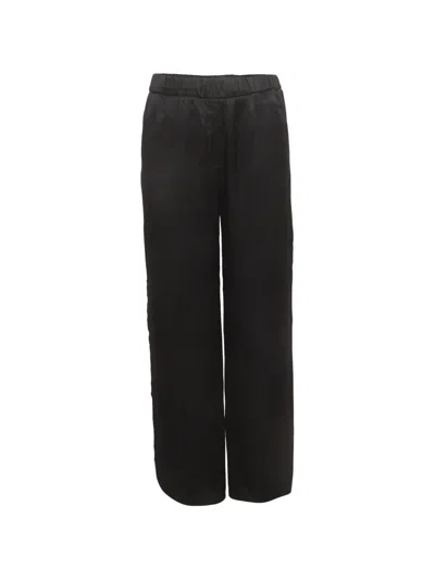 Pre-owned Loewe Logo-embroidered Satin Pajamas Pants In Black