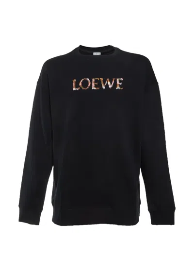 Pre-owned Loewe Logo-embroidered Sweatshirt In Black