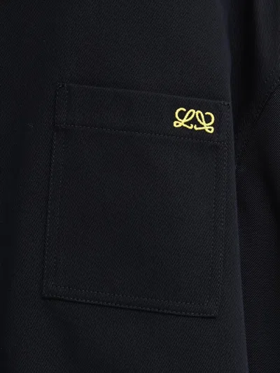 Loewe Logo-embroidered Zip-up Jacket In Black