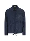 Loewe Logo-patch Drawstring Denim Jacket In Black
