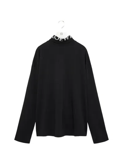 Loewe Logo-print High-neck T-shirt In Black