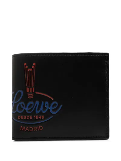 Loewe Logo-print Leather Wallet In Black