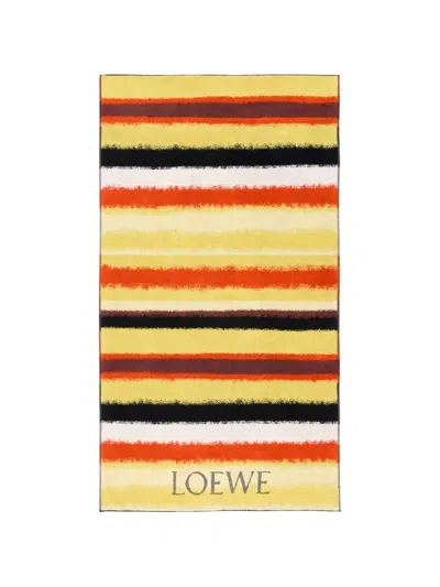 Loewe Logo-print Striped Beach Towel In Multi