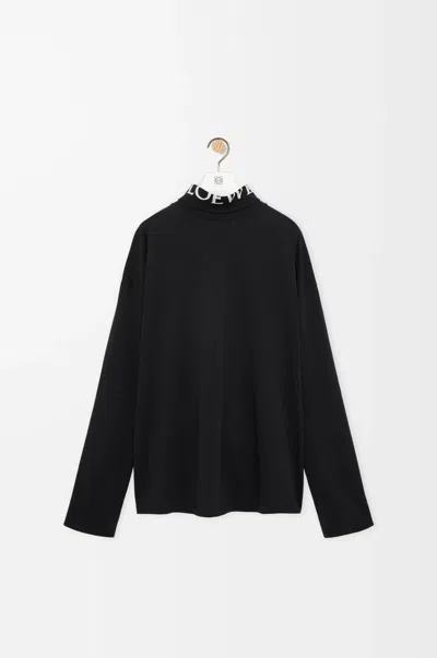 Loewe Logo-print High-neck T-shirt In Black