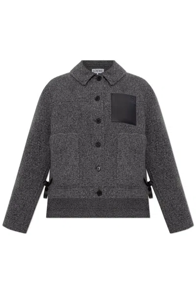 Loewe Wool-blend Workwear Jacket In Grey