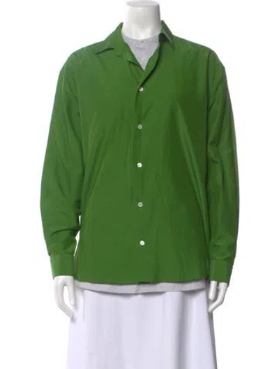 Pre-owned Loewe Long Sleeve Button-up Top In Green