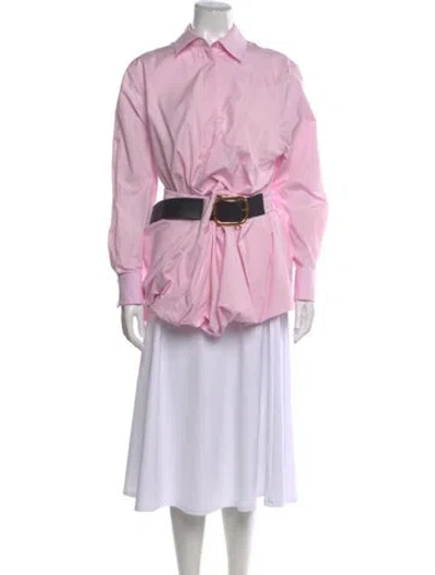 Pre-owned Loewe Long Sleeve Button-up Top In Pink