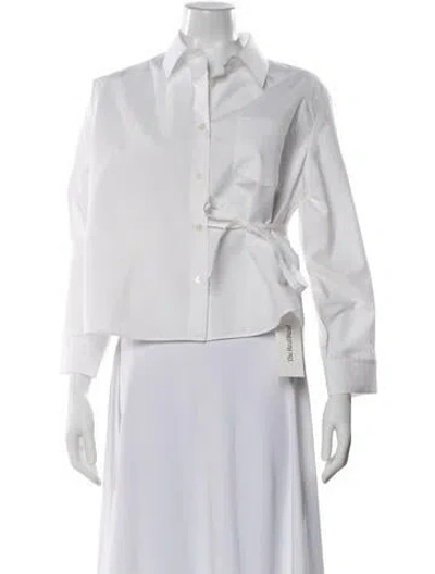 Pre-owned Loewe Long Sleeve Button-up Top In White