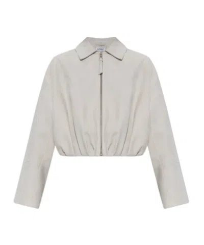 LOEWE DRAPED JACKET IN SUEDE GOATSKIN