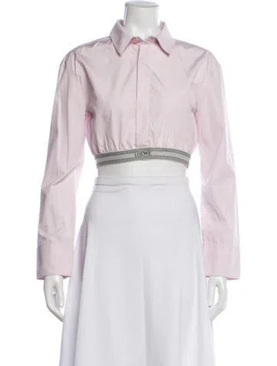 Pre-owned Loewe Long Sleeve Crop Top In Pink
