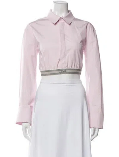 Pre-owned Loewe Long Sleeve Crop Top In Purple