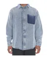Loewe Cotton Linen Long Sleeve Shirt In Blue