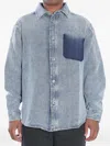 Loewe Cotton Linen Long Sleeve Shirt In Blue