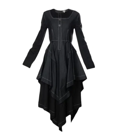 Loewe Long Sleeve Dress In Blue