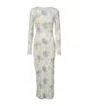 Loewe Women Morning Glory Print Cotton And Silk Multicolor Dress In White