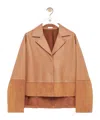 Loewe Leather Suede Shirt Jacket Long Sleeves In Brown