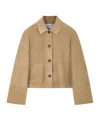 Loewe Long Sleeve Leather Jacket In Brown