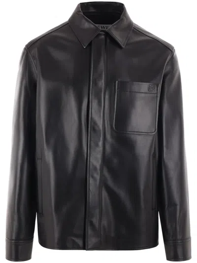 LOEWE LONG-SLEEVE LEATHER OVERSHIRT