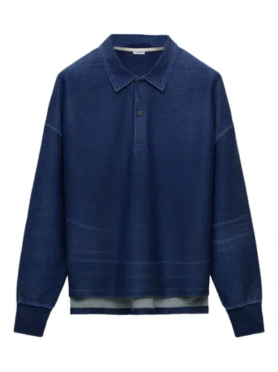 Loewe Polo-neck Sweatshirt In Blue