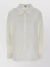 Loewe Long Sleeve Poplin Shirt With Back Pleat In White