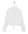 Loewe Womens White Balloon Drawstring-hem Silk Shirt In White