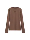 Loewe Wool-blend Long-sleeve T-shirt In Brown