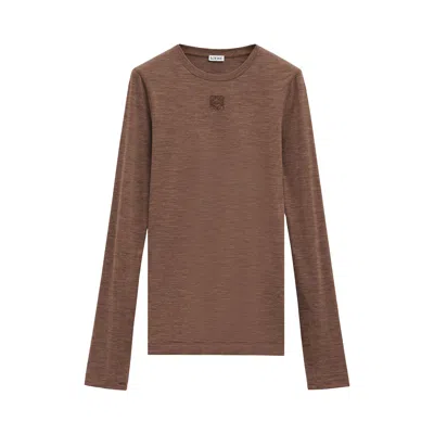 Pre-owned Loewe Long-sleeve Top 'chocolate Brown' | Women's Size Xs