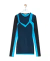 Loewe Long Sleeve Top In Mesh In Blue