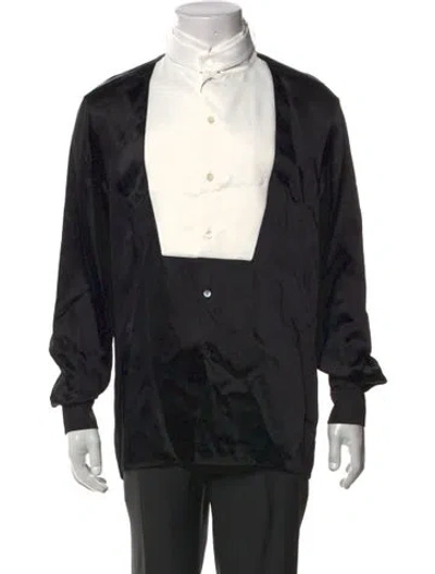 Pre-owned Loewe Long Sleeve Tuxedo Shirt In Black
