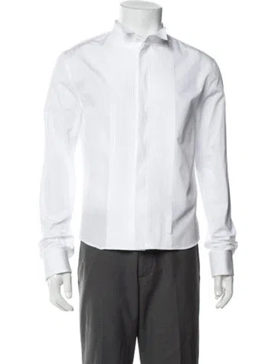 Pre-owned Loewe Long Sleeve Tuxedo Shirt In White