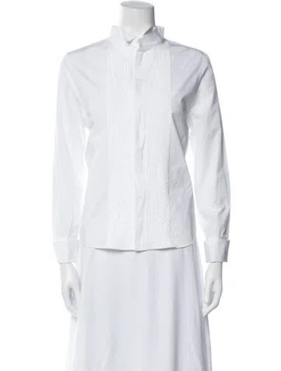 Pre-owned Loewe Long Sleeve Tuxedo Shirt In White