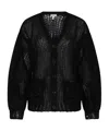 Loewe Anagram Open-knit Mohair-blend Cardigan In Black