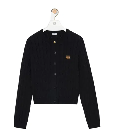 Loewe Long-sleeved Cardigan In Black