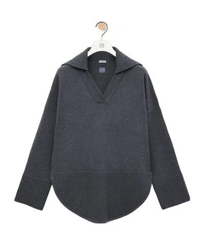 Loewe Long-sleeved Cardigan In Gray