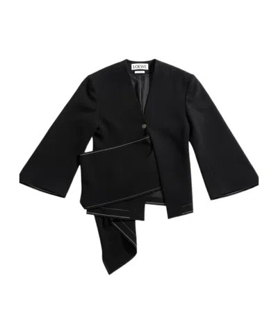 Loewe Long-sleeved Casual Jacket In Black