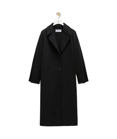 Loewe Long-sleeved Coat In Black