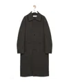 Loewe Wool-silk Collared Coat In Gray