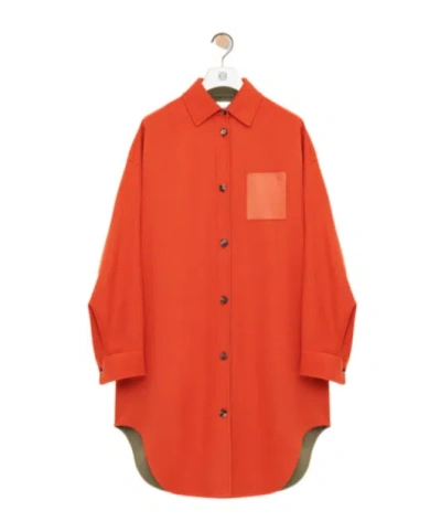 Loewe Long-sleeved Coat In Red