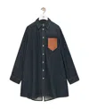 Loewe Long-sleeved Denim Coat In Blue